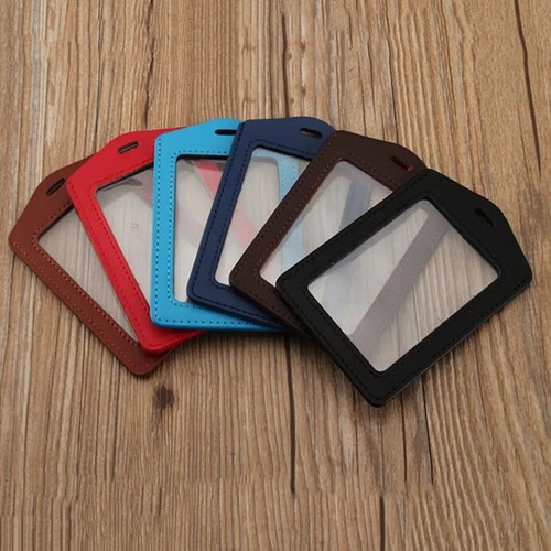 Leather vertical badge - leather,