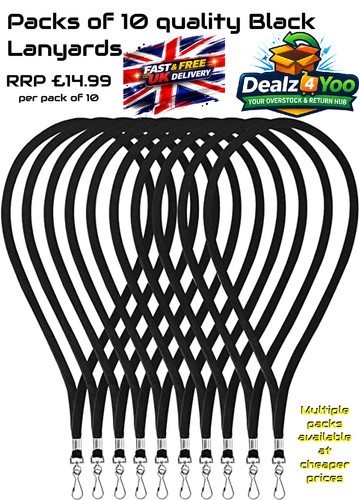 10x black lanyard neck - lanyard,