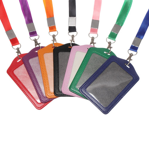 Leather card holder neck - leather,