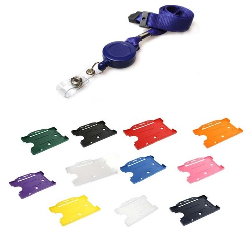 Retractable blue neck lanyard - retractable,