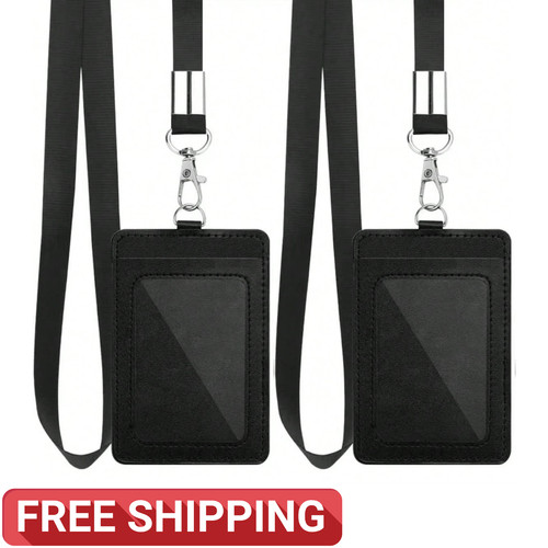 Leather card holder with - id,