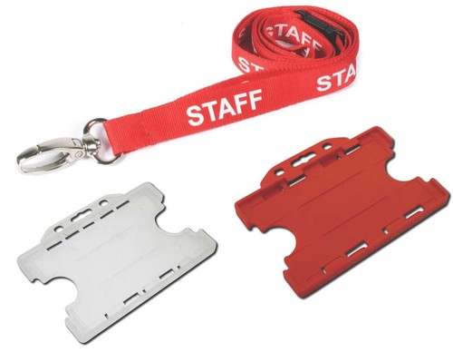 Red staff neck strap - staff, lanyard