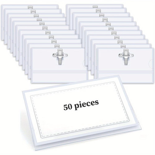 Clear pvc name badge set - clear, with