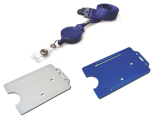 Blue retractable neck lanyard - blue,