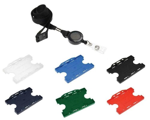 Black extendable neck lanyard - black,